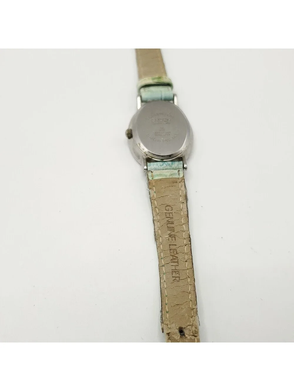 Gruen Rhinestone Bezel MOP Dial Womens Watch 24mm Oval New Battery